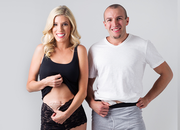 a man and woman posing for a picture